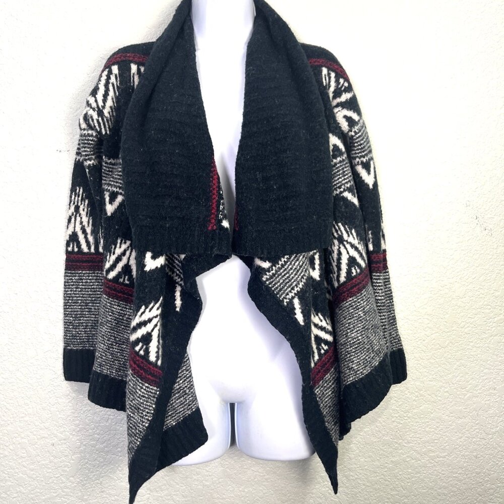Abercrombie & Fitch Cardigan Womens S Black Southwestern Wool Blend Sweater Boho